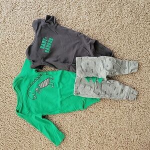 3 month baby boy dinasoaur outfit set